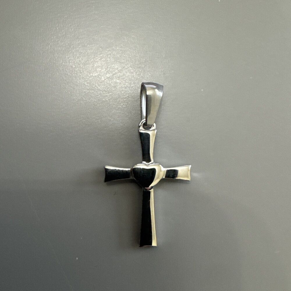 Cross Heart Silver Plated Stainless Steel Pendant Expendable Necklace Gift Hers